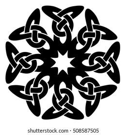 tribal tattoo design pattern knot celtic mandala logo vector design on white background