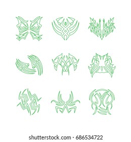 Tribal tattoo design set