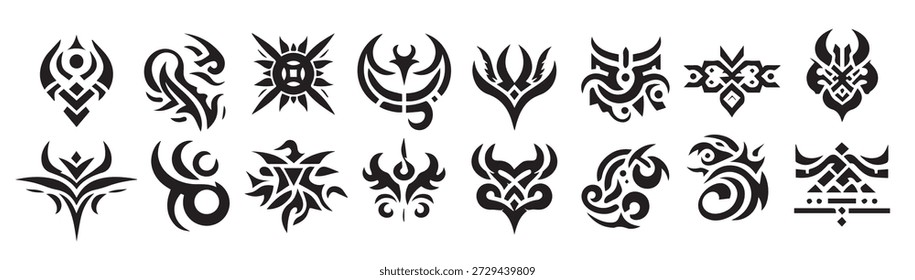 ilustração de arte vetorial de design de tatuagem tribal