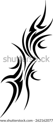 Tribal tattoo design vector illustration features a black and white pattern with dragon and floral elements