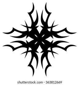 Tribal tattoo design  vector sketch cross pattern. Simple logo. Designer isolated abstract element for arm, leg, shoulder men and women on white background.