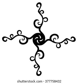 Tribal tattoo design  vector sketch art cross pattern. Simple logo. Designer isolated abstract element for arm, leg , shoulder men and women on white background.