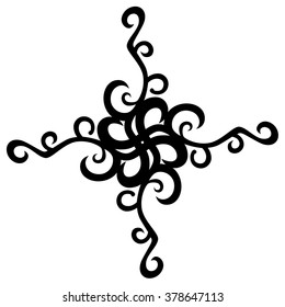 Tribal tattoo design  vector sketch art cross pattern. Simple logo. Designer isolated abstract element for arm, leg , shoulder men and women on white background.