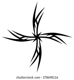Tribal tattoo design  vector sketch art cross pattern. Simple logo. Designer isolated abstract element for arm, leg , shoulder men and women on white background.