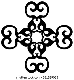 Tribal tattoo design  vector sketch art cross pattern. Simple logo. Designer isolated abstract element for arm, leg , shoulder men and women on white background.
