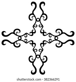 Tribal tattoo design  vector sketch art cross pattern. Simple logo. Designer isolated abstract element for arm, leg , shoulder men and women on white background.