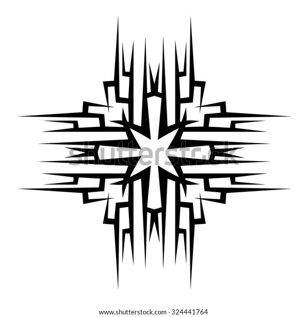 Tribal Tattoo Design Vector Sketch Cross   Tribal Tattoo Design Vector Sketch 600w 324441764 