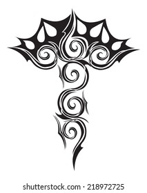 Tribal tattoo design, vintage engraved illustration.