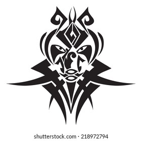 Tribal tattoo design, vintage engraved illustration.
