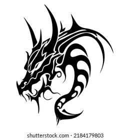 Tribal Tattoo Dragon Head Design Stock Vector (Royalty Free) 2184179803 ...