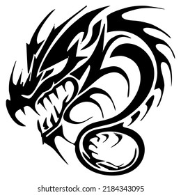 Tribal Tattoo Dragon Head Design Stock Vector (Royalty Free) 2184343095 ...