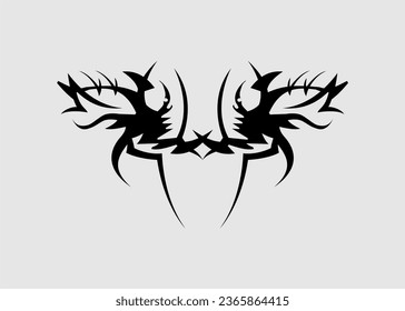 tribal tattoo with dragon head motif for the body	