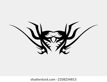Tribal tattoo dragon head with a sharp edge