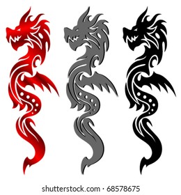 Tribal Tattoo Dragon Vector
