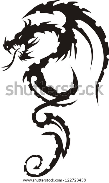 Tribal Tattoo Dragon Vector Illustration Stock Vector (Royalty Free ...