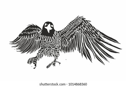 Tribal tattoo eagle graphic design vector art