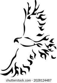 Tribal tattoo eagle hawk and falcon vector illustration