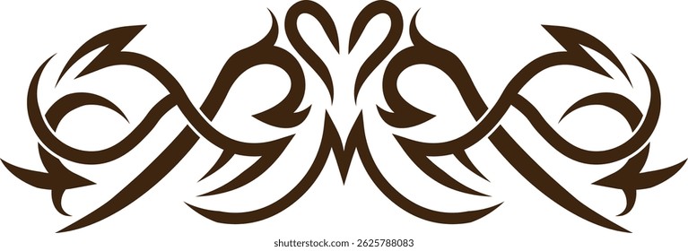 Tribal Tattoo Element in Celtic Gothic Pattern. Vector Illustration Design