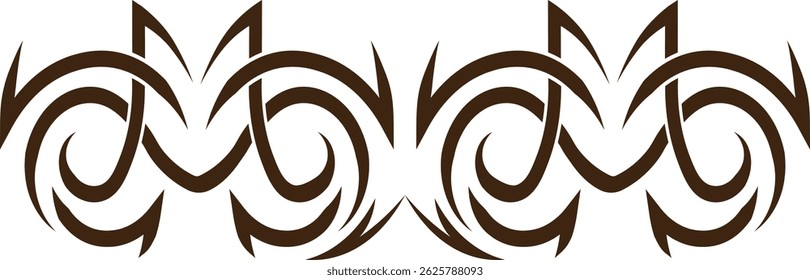 Tribal Tattoo Element in Celtic Gothic Pattern. Vector Illustration Design