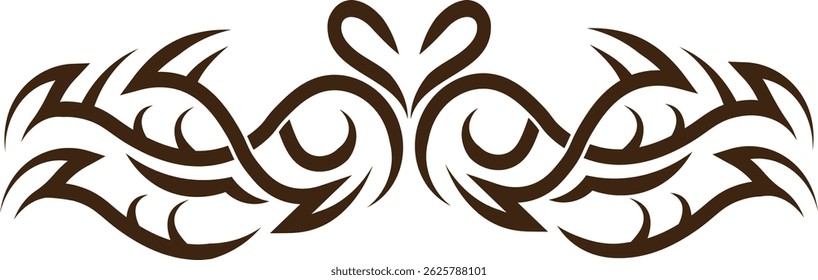 Tribal Tattoo Element in Celtic Gothic Pattern. Vector Illustration Design