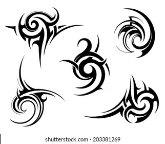 Tribal Tattoo Elements Stock Vector (Royalty Free) 203381269 | Shutterstock