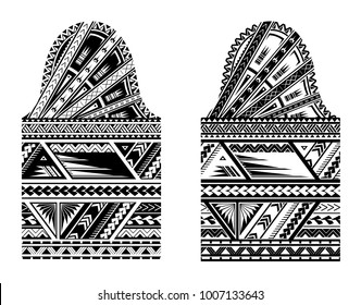 Tribal tattoo with ethnic ornaments in Maori style. Good for the sleeve tattoo design