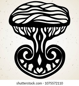 Tribal tattoo with the ethnic tree. Authentic artwork with a symbol of the totem. Stock Vector Graphics clipart Tattoos like Maui