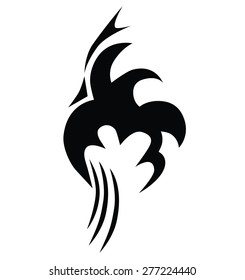 tribal tattoo flame vector art design pattern abstract element vintage on white background