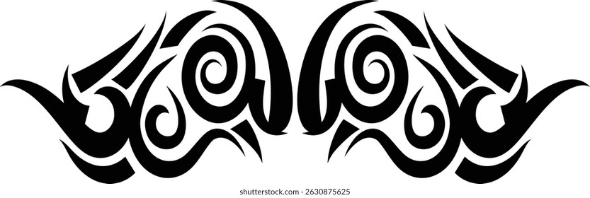 Tribal Tattoo Frame with Abstract Hawaiian Design. Vector Illustration Isolated on White Background.