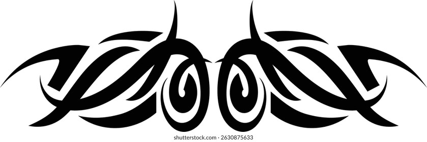 Tribal Tattoo Frame with Abstract Hawaiian Design. Vector Illustration Isolated on White Background.