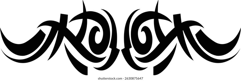 Tribal Tattoo Frame with Abstract Hawaiian Design. Vector Illustration Isolated on White Background.