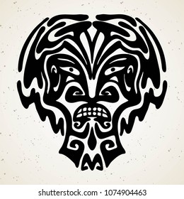 Tribal tattoo with the god mask. Authentic artwork with a symbol of the totem. Stock Vector Graphics clipart Tattoos like Maui
