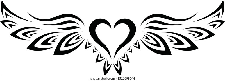 angel wings with heart