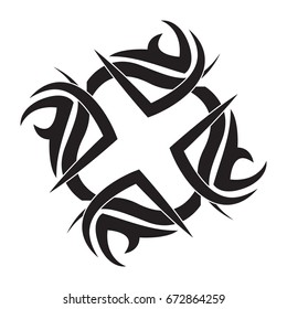 Tribal Tattoo Icon Flat Black Stock Vector (Royalty Free) 672864259 ...