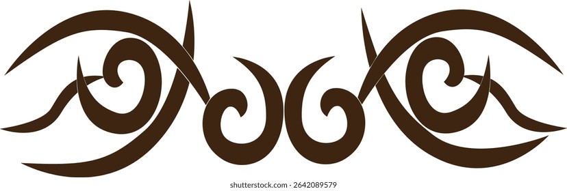 Tribal Tattoo Illustration with Trendy Design Pattern. Isolated Flat Vector.