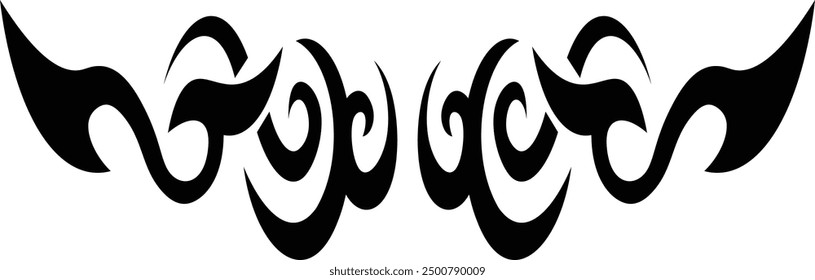 Tribal Tattoo Illustration. Y2k Streetwear Element. Vector Illustration in Abstract Design.