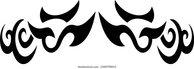 Tribal Tattoo Illustration. Y2k Streetwear Element. Vector Illustration in Abstract Design.