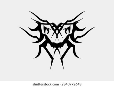 Tribal tattoo monster dragon sharp head
