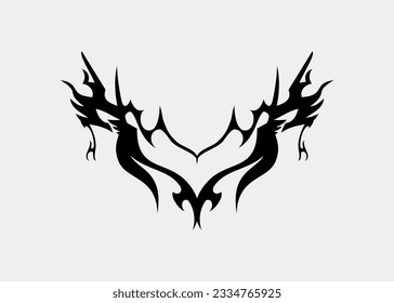 Tribal tattoo motif dragon head