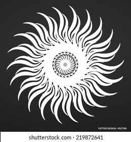 Tribal tattoo on black background.Vector illustration