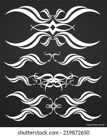 Tribal tattoo on black background.Vector illustration