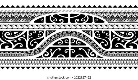 Tribal tattoo ornament for shoulder stripe in traditional aboriginal Maori style