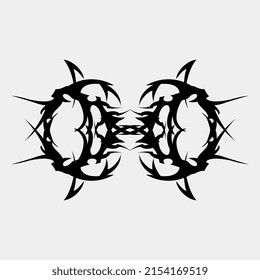 tribal tattoo ornament vector black white background for individual chest tattoo body decoration