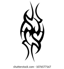 Tribal tattoo pattern art deco element, tattoo vector spike design sketch. 