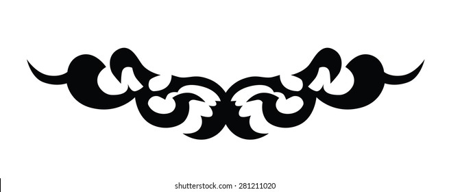tribal tattoo pattern design art for back, fantasy pattern designs vector sketch logo on white background.