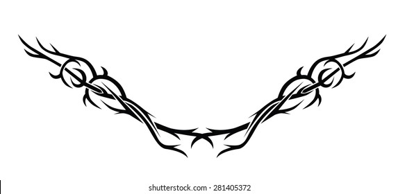 tribal tattoo pattern design art, abstract pattern design template on white background.