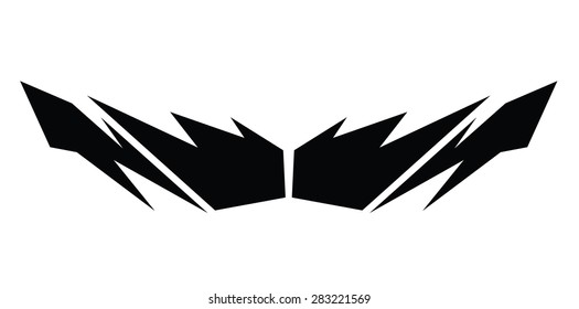 tribal tattoo pattern design art, abstract wings pattern design template on white background.