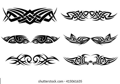 tribal tattoo pattern set