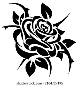 Tribal Tattoo Rose Design Element