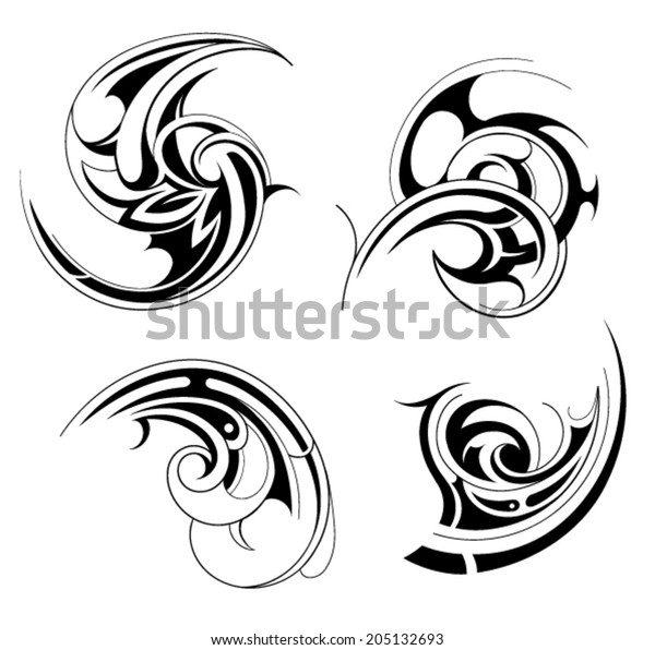 Tribal Tattoo Set Various Ethnic Styles Stock Vector (Royalty Free ...